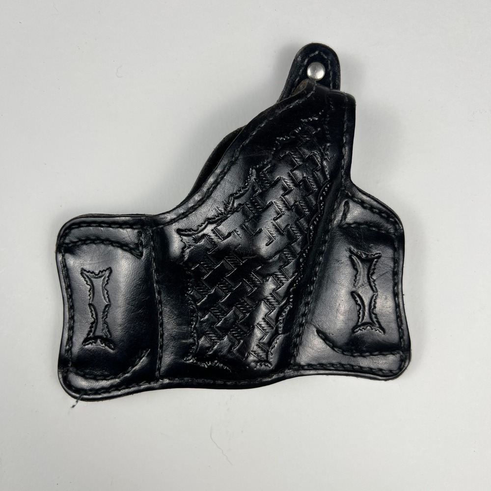 Bucheimer Leather Holster Black Basketweave Vintage B-01-004LW-11